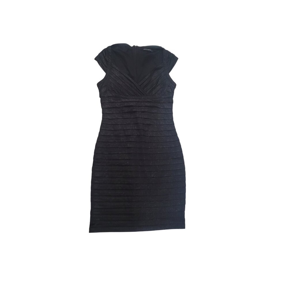 Events Collection Black Sleeveless Bodycon Dress With V-Neck Design & Back Zip C